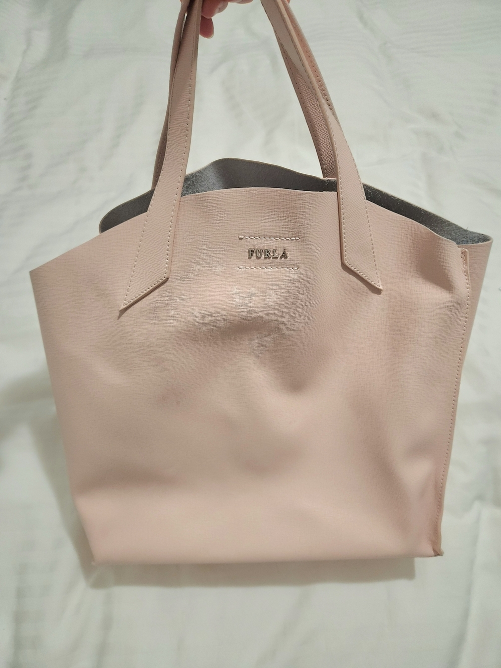 Furla Pink Leather Tote Bag